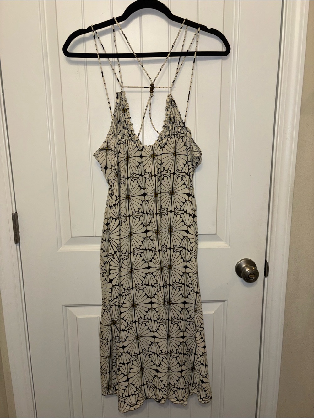 Parrot Paints for Anthropologie Kenzie Beaded Mini Dress in black white MP - Picture 9 of 11